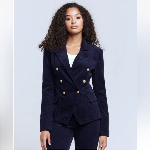 L’AGENCE Kaydence Double Breasted Corduroy Blazer - Picture 1 of 6